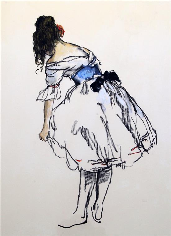 Donald Hamilton Fraser, silkcreeen print, Dancer with sash(-)